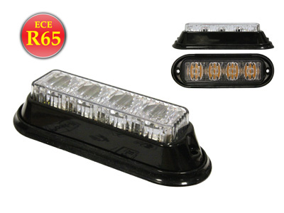 LED strobe light 4 LED amber 12–24V ECE R65