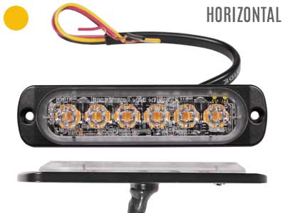 LED strobe light ST6 6 LED amber super slim 12–24V ECE R65