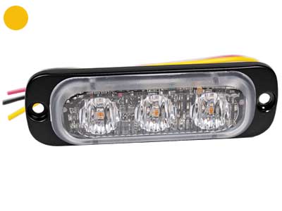 LED strobe light ST3 3 LED amber 12–24V ECE R65
