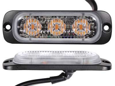 LED strobe light ST3 3 LED amber 12–24V ECE R65