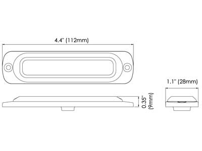 LED strobe light ST6 6 LED amber super slim vertical 12–24V ECE R65