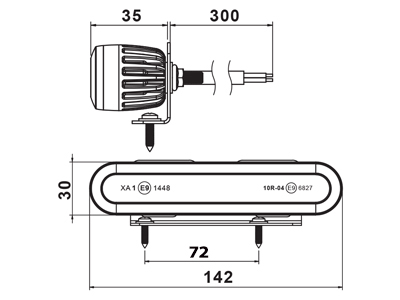LED strobe light amber 12–24V ECE R65