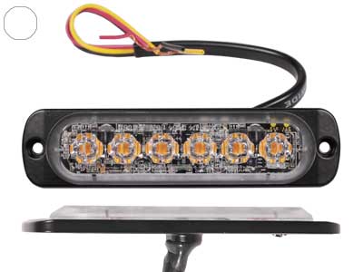 LED strobe light ST6 6 LED white 12–24V ECE R65