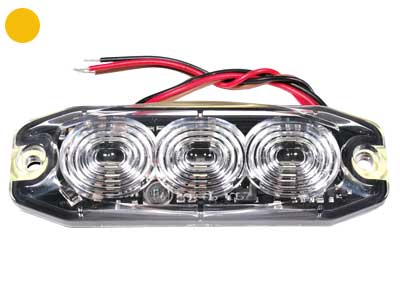 LED strobe light 3 LED amber 12–24V ECE R65