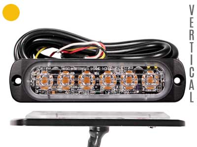 Axixtech LED strobe light ST6 R6 amber super slim vertical