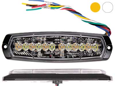 Axixtech LED strobe light dual colour SM6-D 6 LED amber/white ECE R65