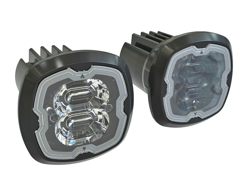 LED стробоскоп двухцветный F16 4 LED красный/жёлтый 12–24V ECE R65