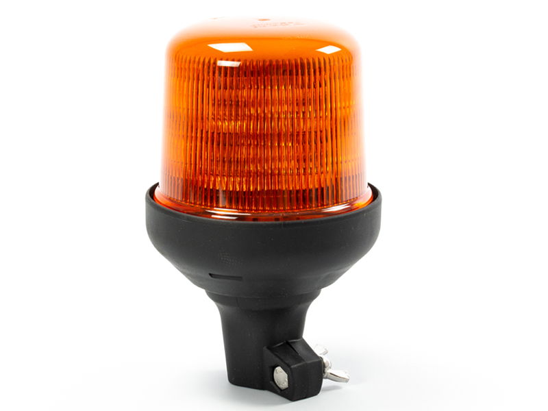 LED beacon amber DIN pole mount 12–24V ECE R65
