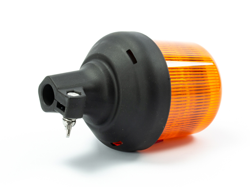LED beacon amber DIN pole mount 12–24V ECE R65