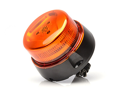 LED beacon amber DIN pole mount 12–24V ECE R65