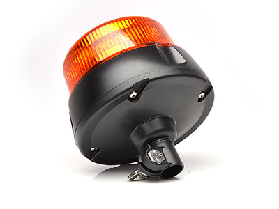 LED beacon amber DIN pole mount 12–24V ECE R65