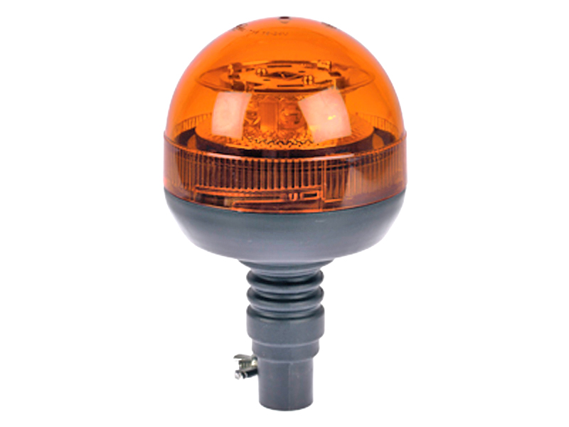 LED beacon amber DIN pole mount low profile 12–24V ECE R65