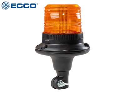 LED beacon amber DIN pole mount 12–24V ECE R65