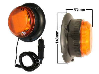 LED strobe light amber magnetic mount
