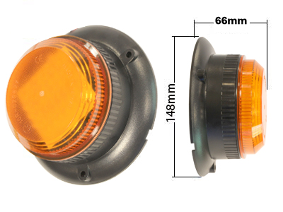 LED strobe light amber bolt mount 10–30V