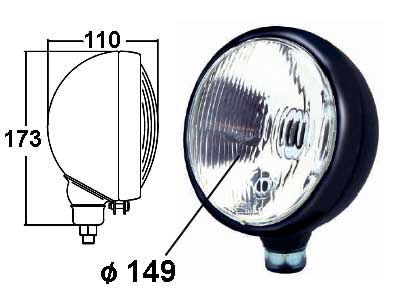 Фара H4/P45T Ø149 mm with parking light