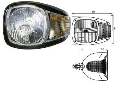Фара для снегоуборочного отвала Nordic driving/indicator light, rear mount