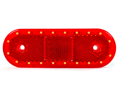 LED ääretuli punane 12–24V 114×40 mm