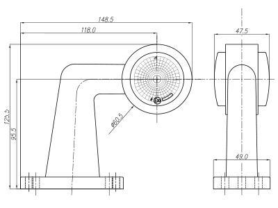 LED ääretuli kummivarrega punane parem 12–24V 125.50×148.50 mm