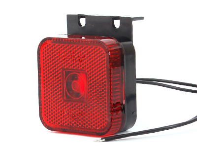 LED ääretuli punane 12–24V 65×65×28 mm