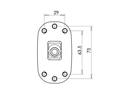 WAS LED marker light rubber arm left 12–24V 98×89 mm