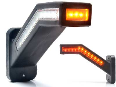 LED marker light with brake light rubber arm left 12–24V 185 mm