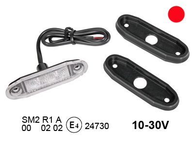 LED ääretuli punane 10–30V (1608-3000R)