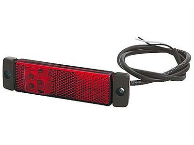 LED ääretuli punane 12–24V 130×32 mm 0,5 m juhe