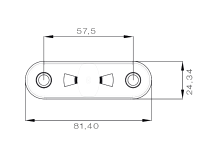 LED marker light red 12–24V 81×24 mm