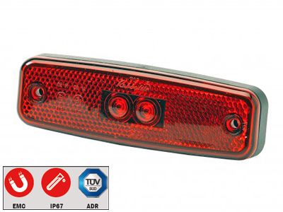 LED ääretuli punane 12–24V