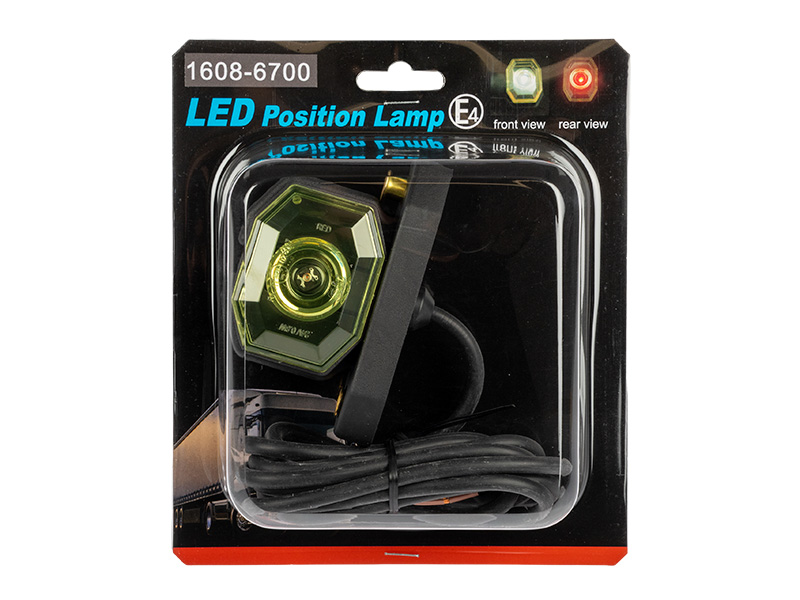 LED marker light rubber arm amber 24V 56 mm