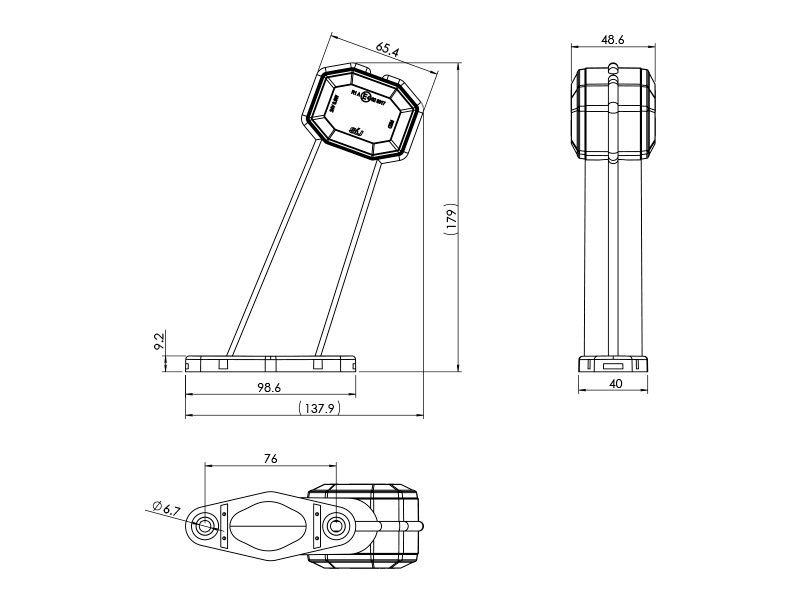 LED marker light rubber arm 24V