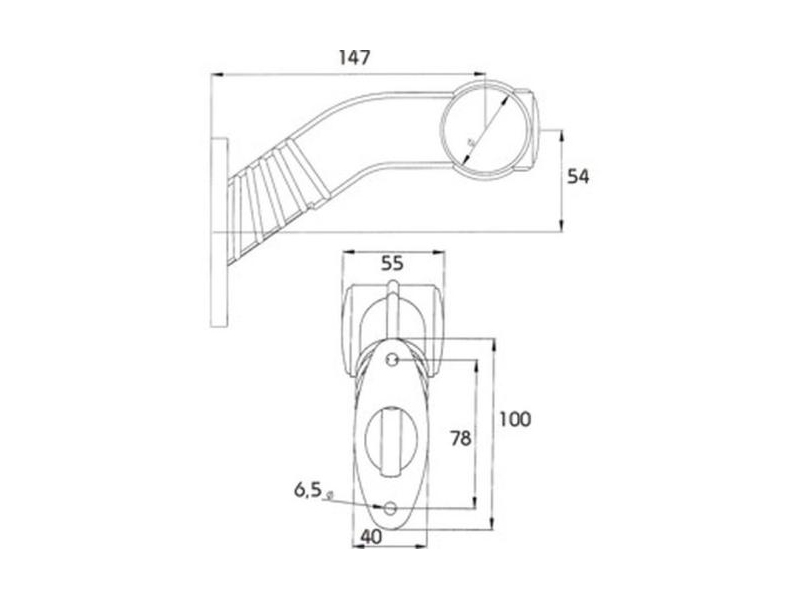 LED marker light rubber arm 12–24V 147 mm (1608-6716)
