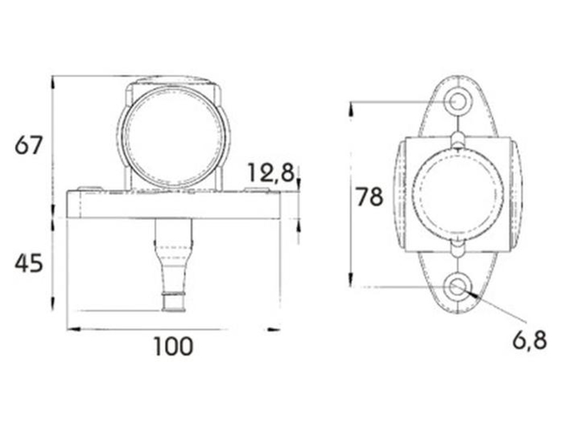 LED marker light rubber arm 12–24V 67 mm (1608-6718)