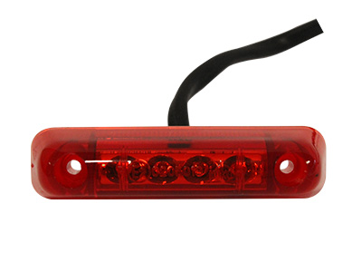 LED ääretuli punane 24V 65×16 mm