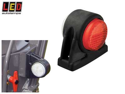 LED ääretuli kummivarrega punane 12–24V 82×101×66 mm
