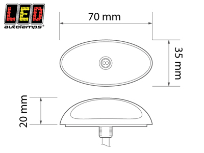 LED marker light 70×35×20 mm