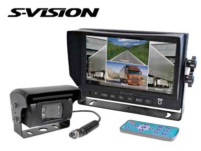 S-Vision tagurduskaamera komplekt 7", motoriseeritud katikuga