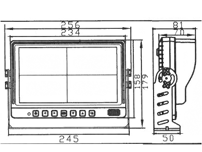 Беспроводной HD монитор 9" IP69K, 4 канала