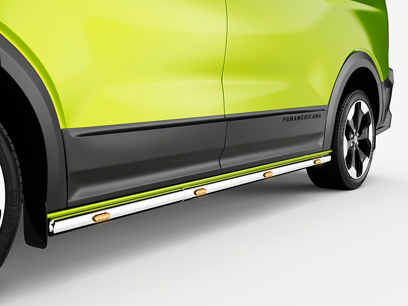 Metec Küljespoiler Ø60 mm poleeritud — Ford Transit Custom 2023– / Volkswagen Transporter T7 2024–