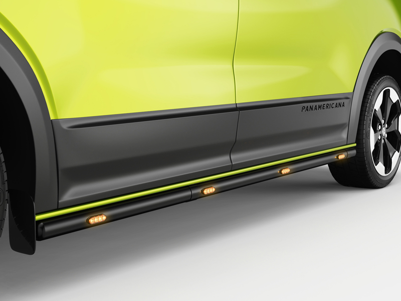 Metec Side bars with lights L1 black — Ford Transit Custom 2023– / Volkswagen Transporter T7 2024–