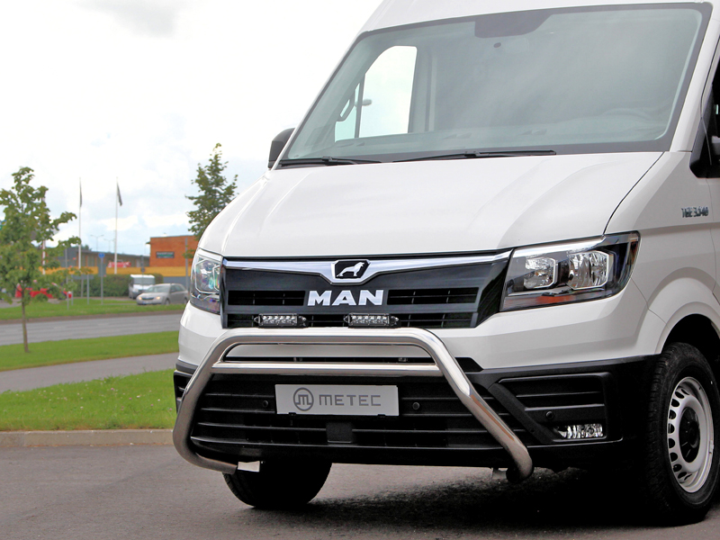 Metec Tuleraud Ø70 mm poleeritud — MAN TGE 2017– / Volkswagen Crafter 2017–