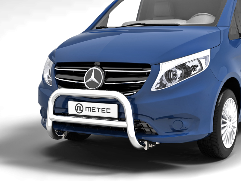 Metec Передняя дуга Eurobar Ø70 mm полированная — Mercedes-Benz V-klass 2024– / Mercedes-Benz Vito 2019–