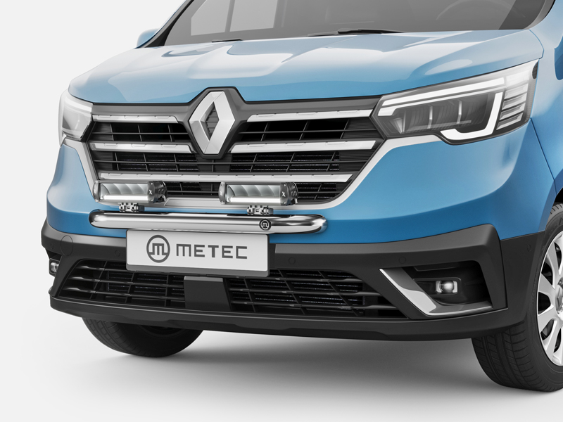 Metec Front light bar Ø60 mm polished — Renault Trafic 2022–