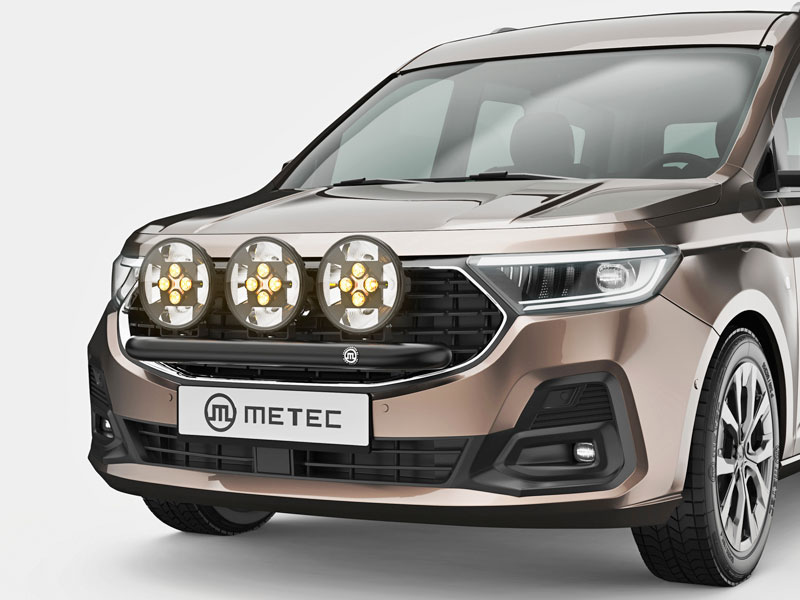 Metec Front light bar Ø60 mm black — Volkswagen Caddy 2020–