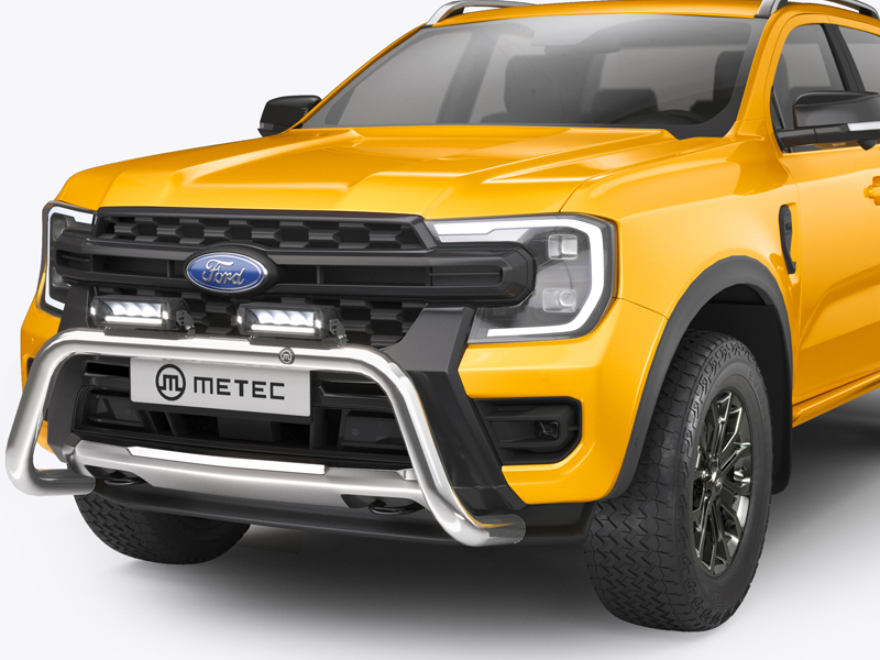 Metec Передняя дуга Eurobar Ø70 mm полированная — Ford Ranger 2023– / Volkswagen Amarok 2023–
