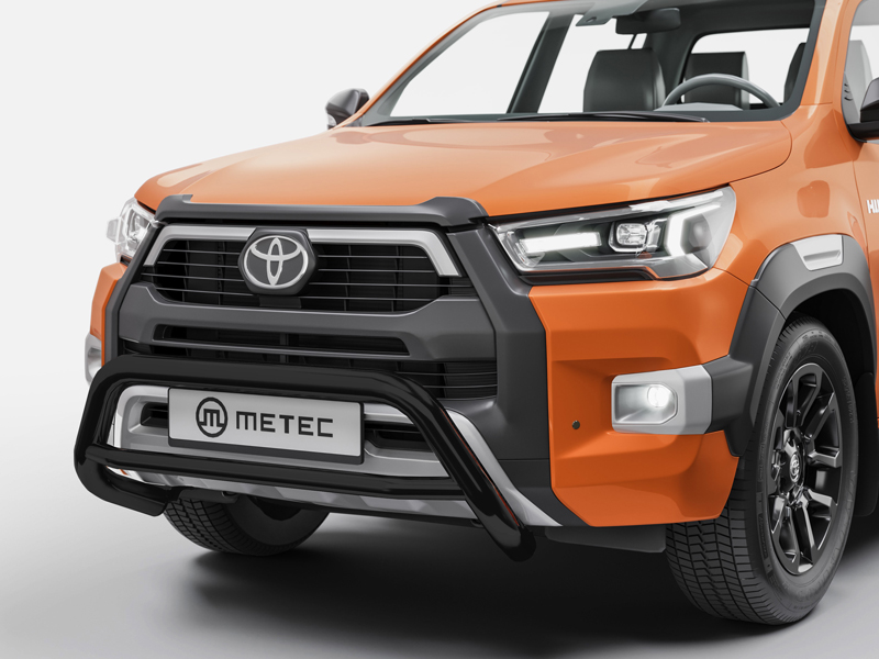 Metec Tuleraud Eurobar Ø70 mm must — Toyota Hilux 2021–