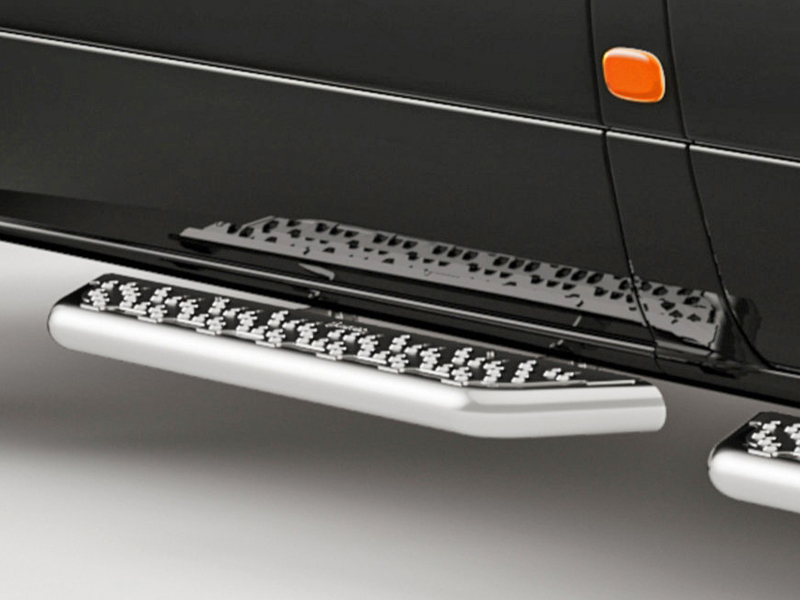Metec Подножка длинная Ø48 mm — Mercedes-Benz Sprinter 2006–2018 / Mercedes-Benz Sprinter 2018– / Volkswagen Crafter 2007–2016