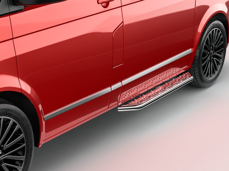 Metec Side step long Ø48 mm — Volkswagen Transporter T5 2010–2015 / Volkswagen Transporter T6 2015–2019 / Volkswagen Transporter T6.1 2019–