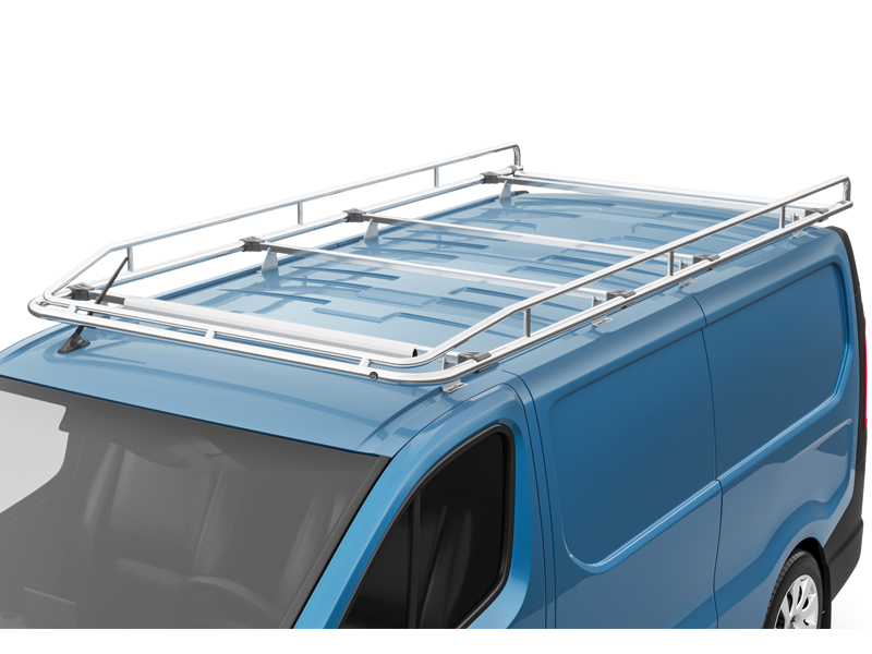 Metec Roof rack L2 H1 — Ford Transit Custom 2013–2017 / Ford Transit Custom 2018–2023 / Nissan NV300 2016– / Opel Vivaro 2014– / Renault Trafic 2014–2021 / Renault Trafic 2022–